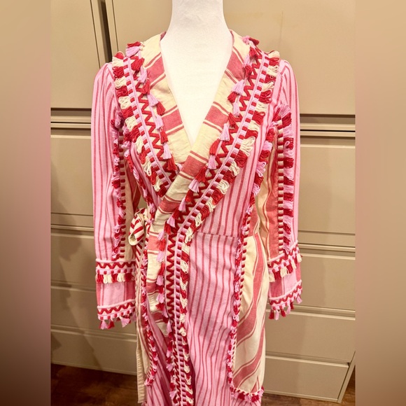 Dodo Bar Or - Pink & Red Tassel Striped Dress - Size: S - Picture 6 of 12